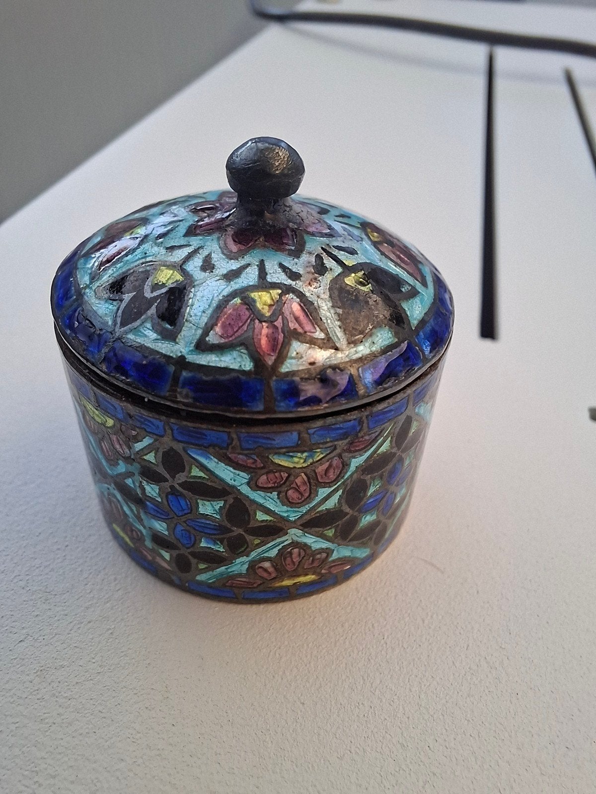 925 zilveren cloisonne pillendoosje snuifdoosje, Ophalen