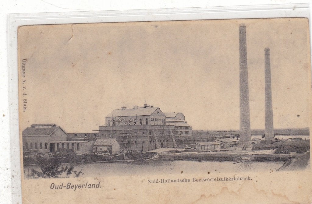Oud Beyerland-Beenwortelsuikerfabriek circa 1900, Verzamelen, Foto's en Prenten, Verzenden, Voor 1940, Gebruikt, Overige onderwerpen