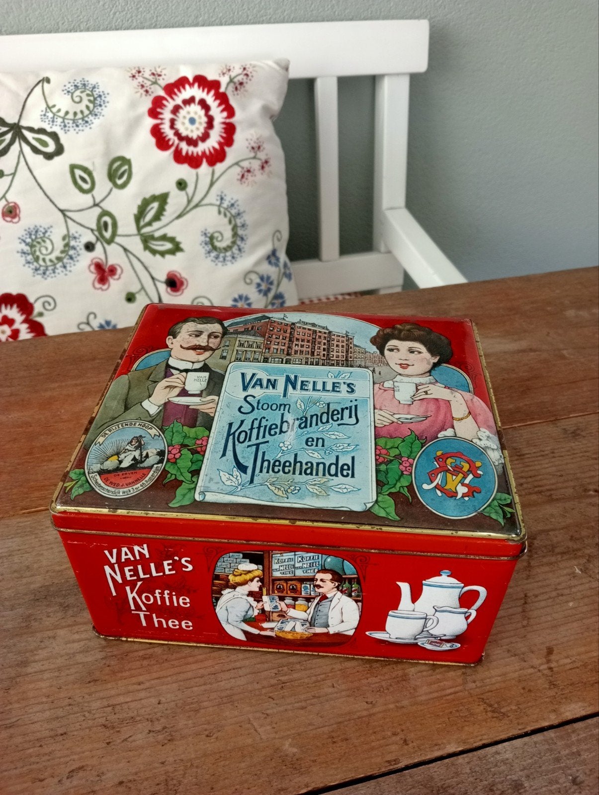 Van Nelle blik voor koffie cups, Ophalen of Verzenden, Gebruikt, Koffie, Van Nelle