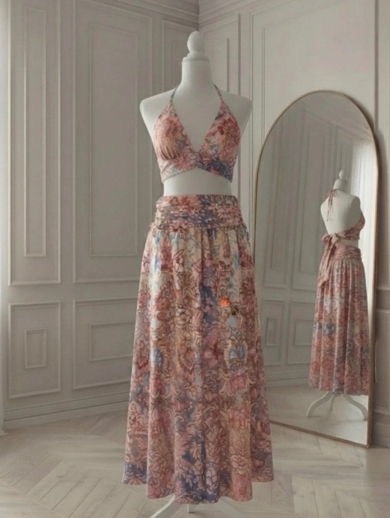 H&M viral bloemenprint Zimmerman set rok met top, Maat 38/40 (M), H&M, Meerkleurig, Ophalen of Verzenden