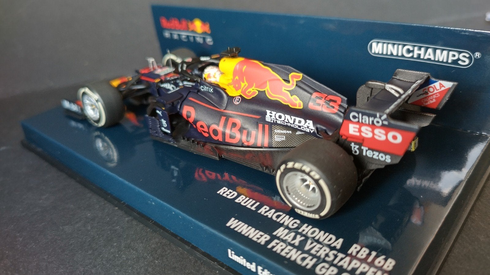 Red Bull RB16b Max Verstappen French F1  Gp Minichamps Pol, Hobby en Vrije tijd, Modelauto's | 1:43, Auto, Verzenden, ., Nieuw