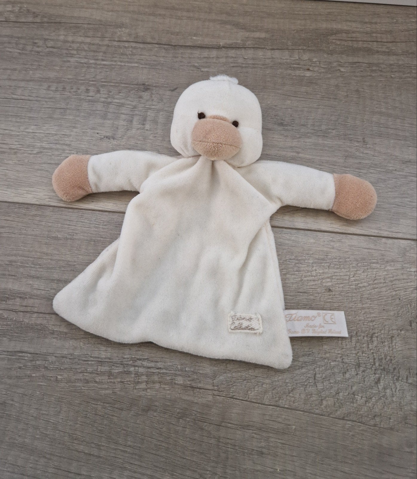 knuffeldoek knuffeldoekje tiamo eendje eend kuiken, Ophalen of Verzenden, Zo goed als nieuw, Eend
