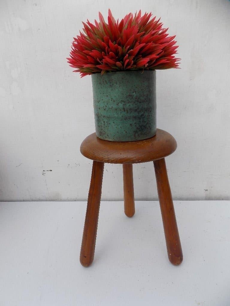 Krukje plantentafeltje melkkrukje vintage retro, Huis en Inrichting, Ophalen of Verzenden, Gebruikt, Hout