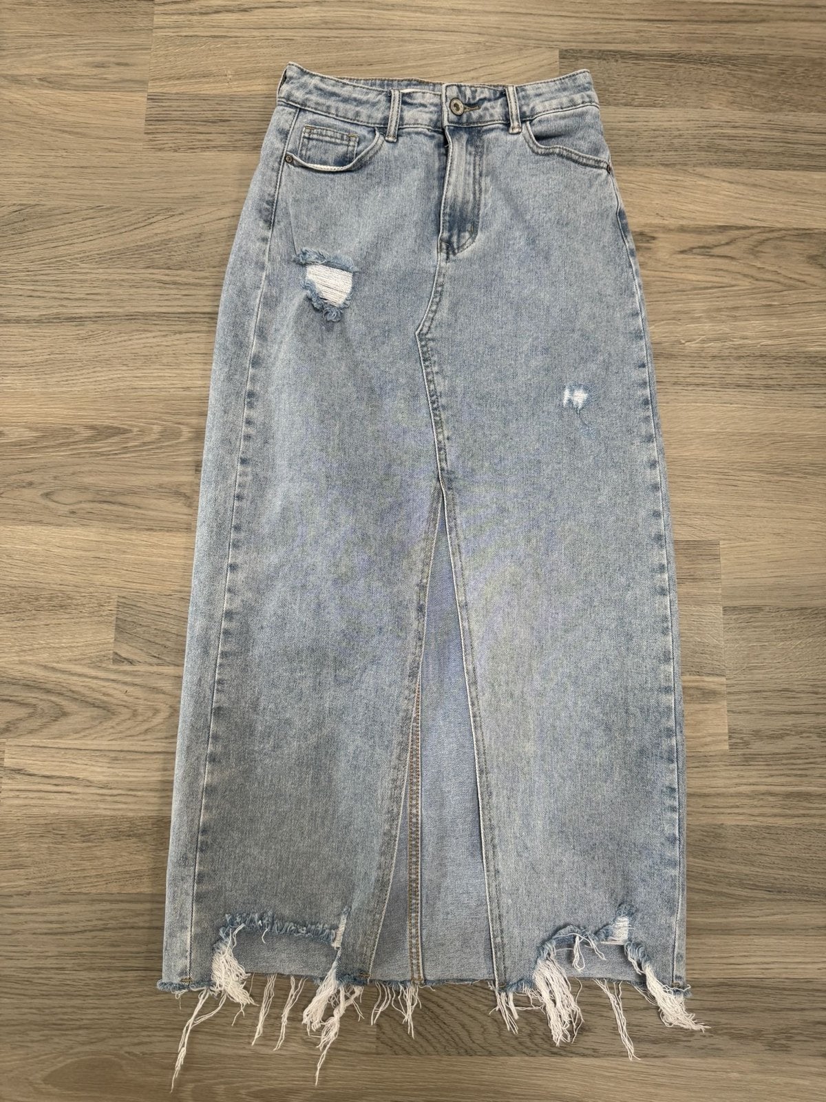Zara denim rok, maat s eenmalig gedragen, Ophalen of Verzenden, Zo goed als nieuw, Blauw, Onder de knie