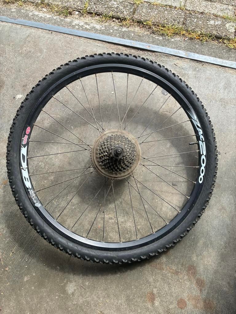 Achterwiel off road fiets met schijfrem, Fietsen en Brommers, Fietsonderdelen, Gebruikt, Aluminium, Mountainbike, Ophalen