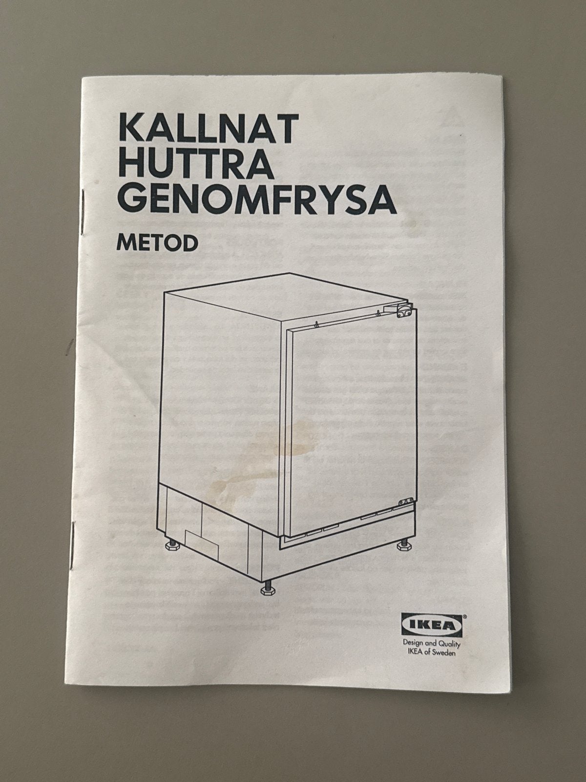 IKEA HUTRRA KALLNAT Koelkast met vriesvak, Witgoed en Apparatuur, Gebruikt, 100 tot 150 liter, 45 tot 60 cm, Met vriesvak