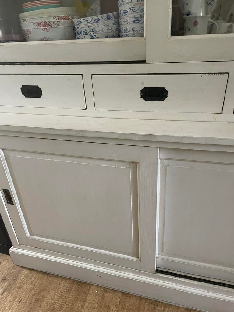 Buffetkast, white wash landelijk model, Ophalen, 25 tot 50 cm, Overige houtsoorten, Met deur(en)
