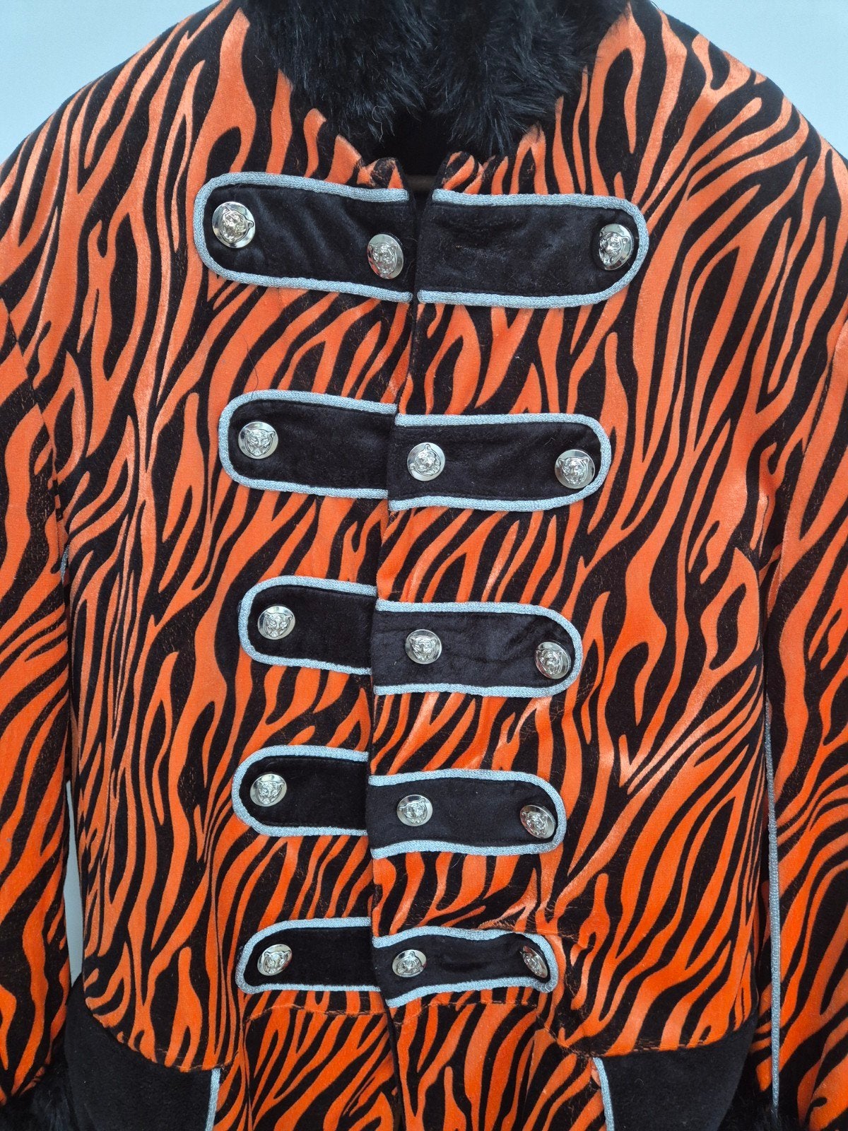 Carnavalsjas oranje tijgerprint - Maat XXL, Kleding | Heren, Ophalen of Verzenden, Gedragen, Carnaval, Kleding