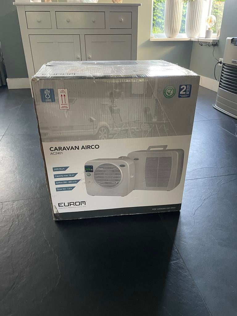 Eurom AC2401 Caravan Airco - Mobiele Airconditioning, Witgoed en Apparatuur, Minder dan 60 m³, 2 snelheden, Timer, Nieuw