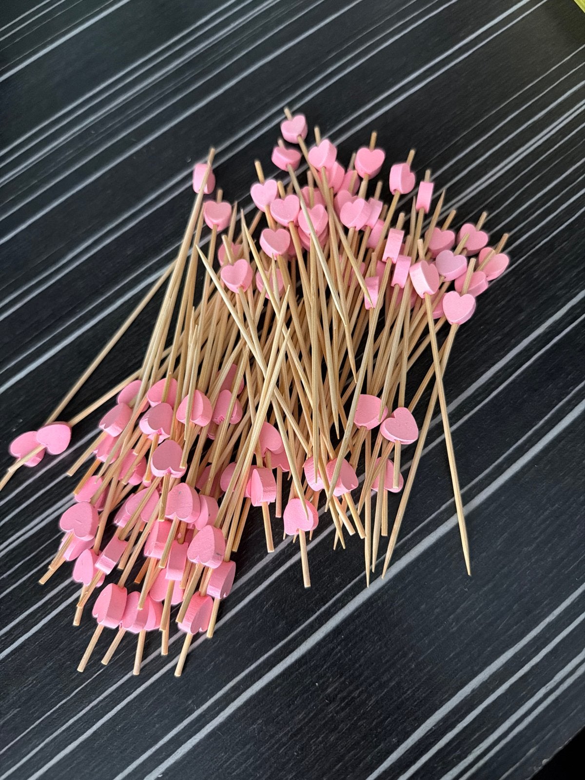 Hartjes Prikkers - Perfect voor Feestjes en Snacks, Overige typen, Hout, Nieuw, Ophalen of Verzenden