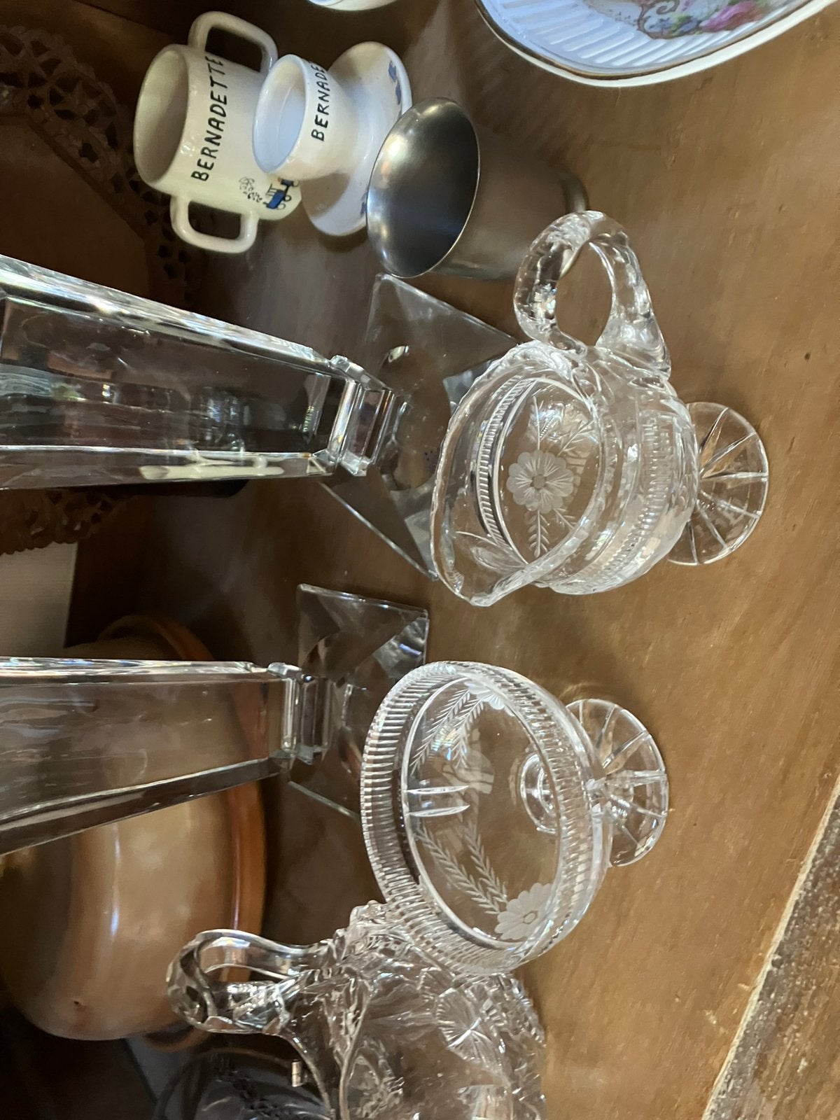 Kristallen roomstel, Antiek en Kunst, Antiek | Glas en Kristal, Ophalen of Verzenden