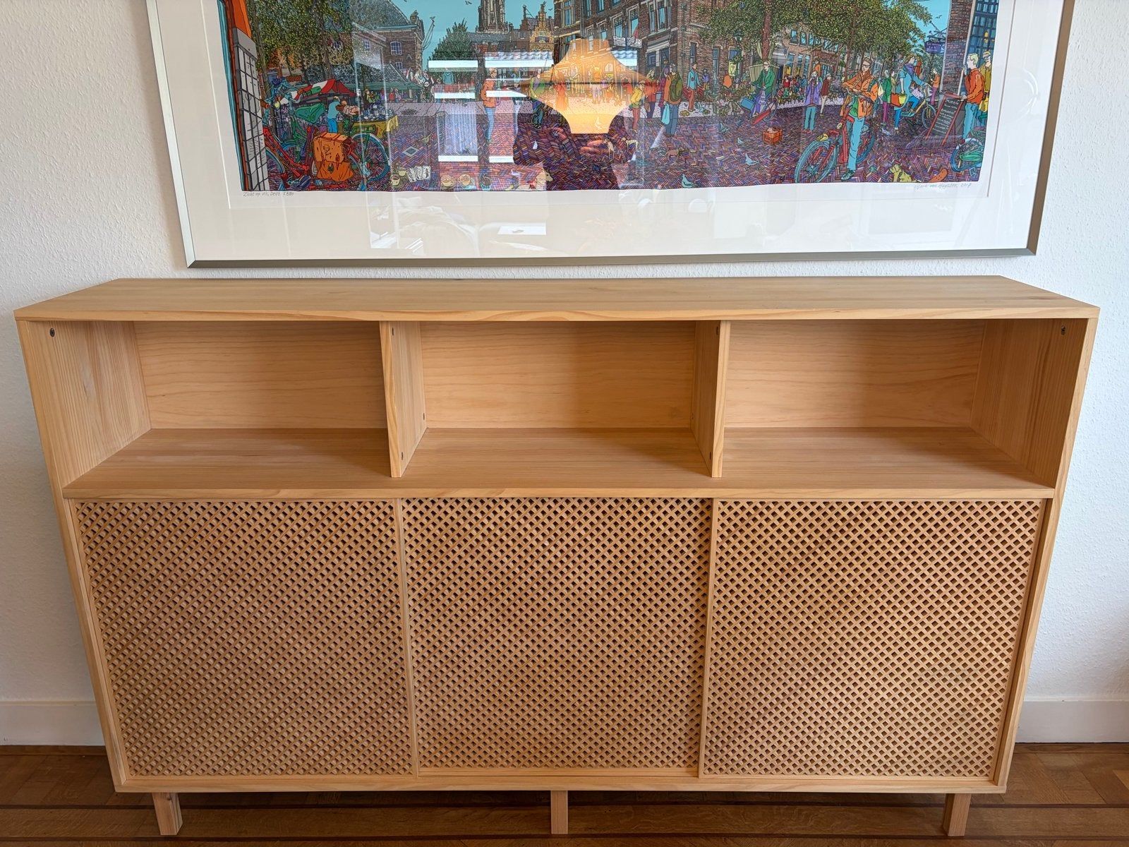Naan Furniture Dressoir Mundina - Gelakt massief grenen, Huis en Inrichting, Kasten | Dressoirs, 150 tot 200 cm, Ophalen of Verzenden