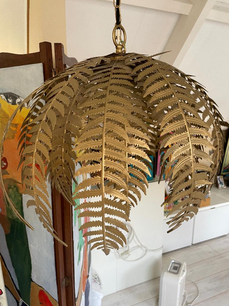 hanglamp palmen, Huis en Inrichting, Lampen | Hanglampen, Ophalen, Zo goed als nieuw, Koperkleurig, 50 tot 75 cm