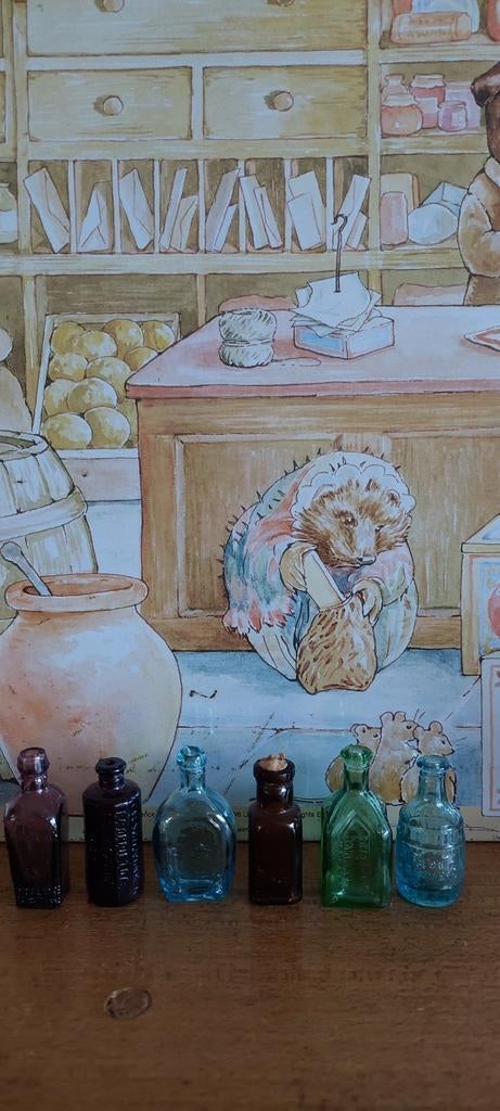 6 Vintage Miniatuur Flesjes 1970's, Ophalen of Verzenden