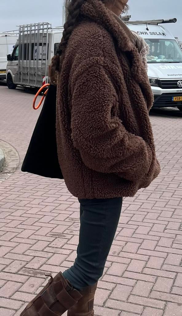teddy jacket, Kleding | Dames, Jassen | Winter, Zo goed als nieuw, Maat 38/40 (M), Zwart, Ophalen of Verzenden