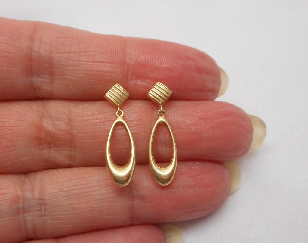 14 karaat gouden fantasie oorbellen nr.474, Sieraden, Tassen en Uiterlijk, Antieke sieraden, Oorbellen, Goud, Verzenden