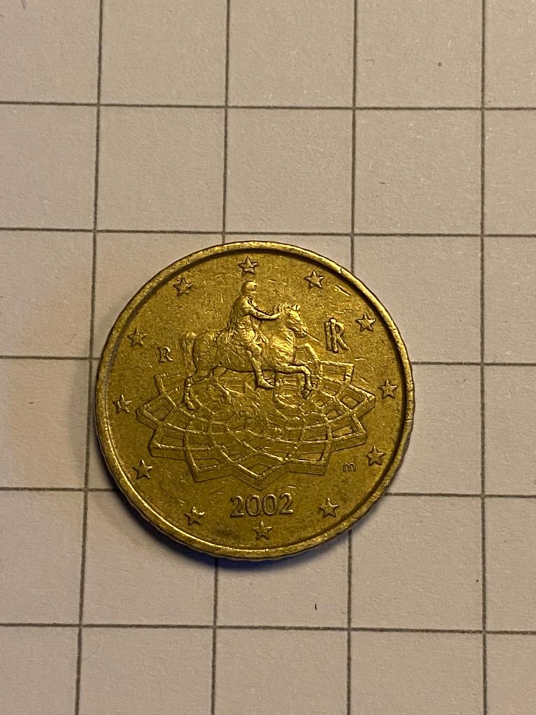 Zeldzame 50 eurocent munt (2002), Ophalen of Verzenden, Italië, 50 cent, Losse munt