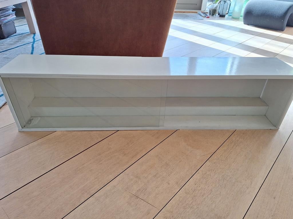 Zelfgemaakte vitrine kast met schuiframen, Ophalen of Verzenden, 25 tot 50 cm