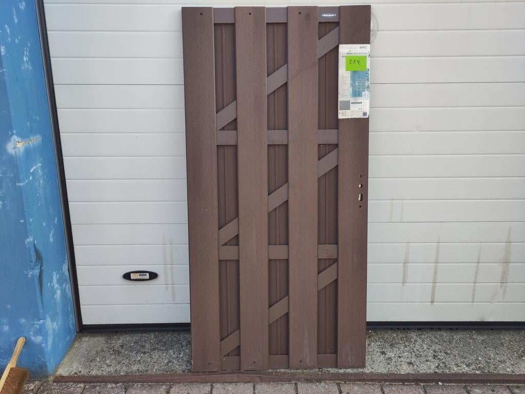 Kunststof tuinpoort - 90x180cm - kleur:donkerbruin - Art:254, Tuin en Terras, Schuttingen, Ophalen, Kunststof, Minder dan 3 meter