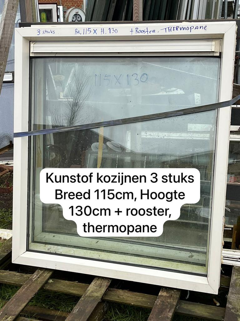 Houten kozijnen en kunstofkozijnen en ramen . Ruime keuze, Dakkapel, Nieuw, Ophalen of Verzenden, 75 tot 150 cm