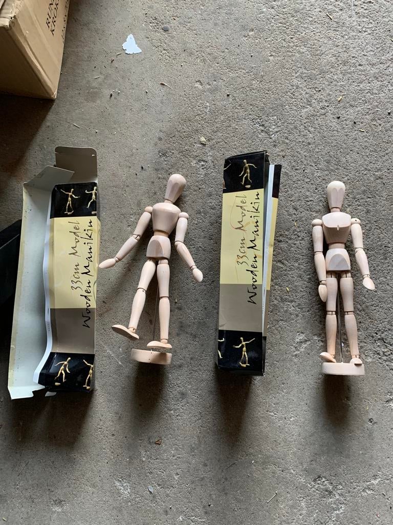 2x houten manikin, Ophalen, Zo goed als nieuw