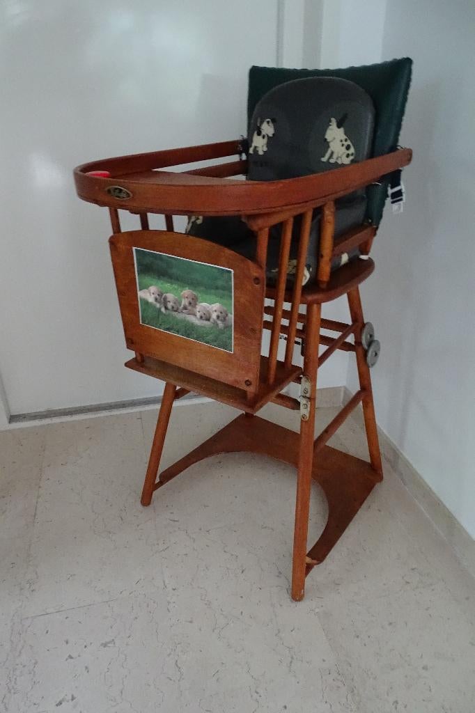 Houten kinderstoel vintage, Kinderen en Baby's, Kinderstoelen, Ophalen of Verzenden, Gebruikt, Overige typen, Gordel(s)