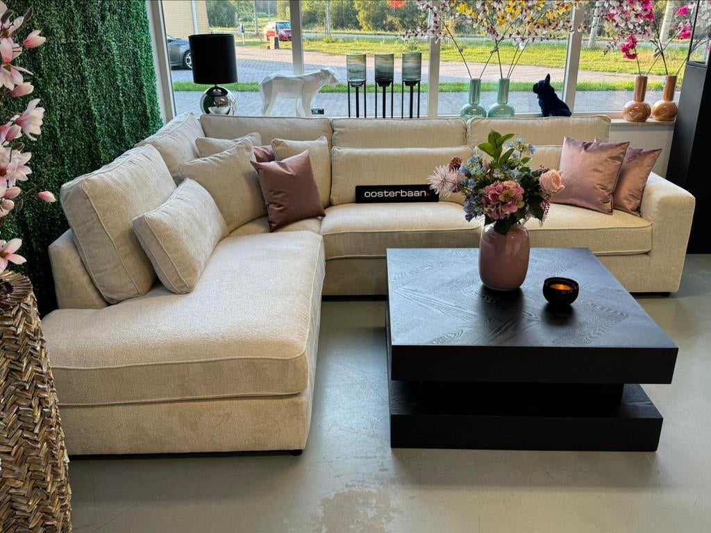 Luxe Velvet Teddy Hoekbank Pocket 250x310cm NIEUW Beige Wit, Info@oosterbaanwonen.nl, Hoekbank, Ophalen of Verzenden, Venus 31 8448 CE Heerenveen