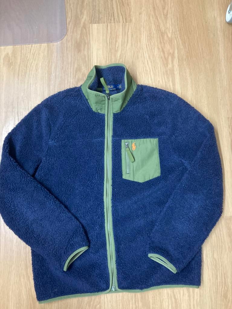 Ralph Lauren Fleece Jacket - M - Navy - Groen, Ralph Lauren, Ophalen of Verzenden, Zo goed als nieuw, Maat 48/50 (M)