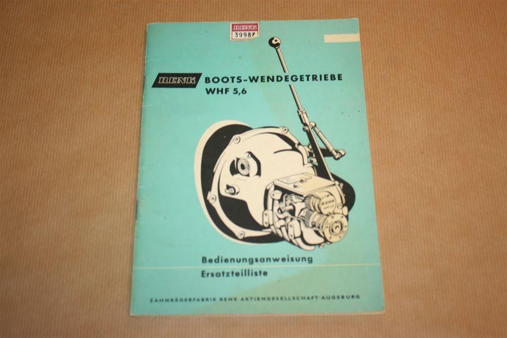 Handleiding - Renk Boots-Wendegetriebe WHF 5,6 - 1965, Ophalen of Verzenden, Gelezen, Bouwkunde