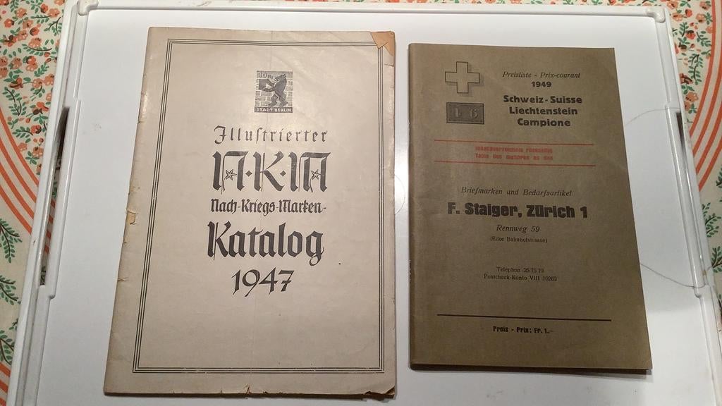 Zeer oude postzegel catalogi.Duitsland ‘47 Zwitserland ‘49., Ophalen of Verzenden, Catalogus
