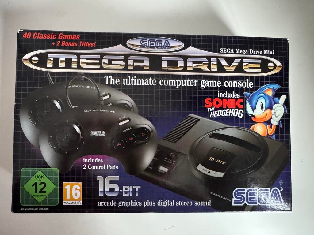 Sega Mega Drive Mini Compleet in doos, Met games, Mega Drive, Verzenden, Met 2 controllers
