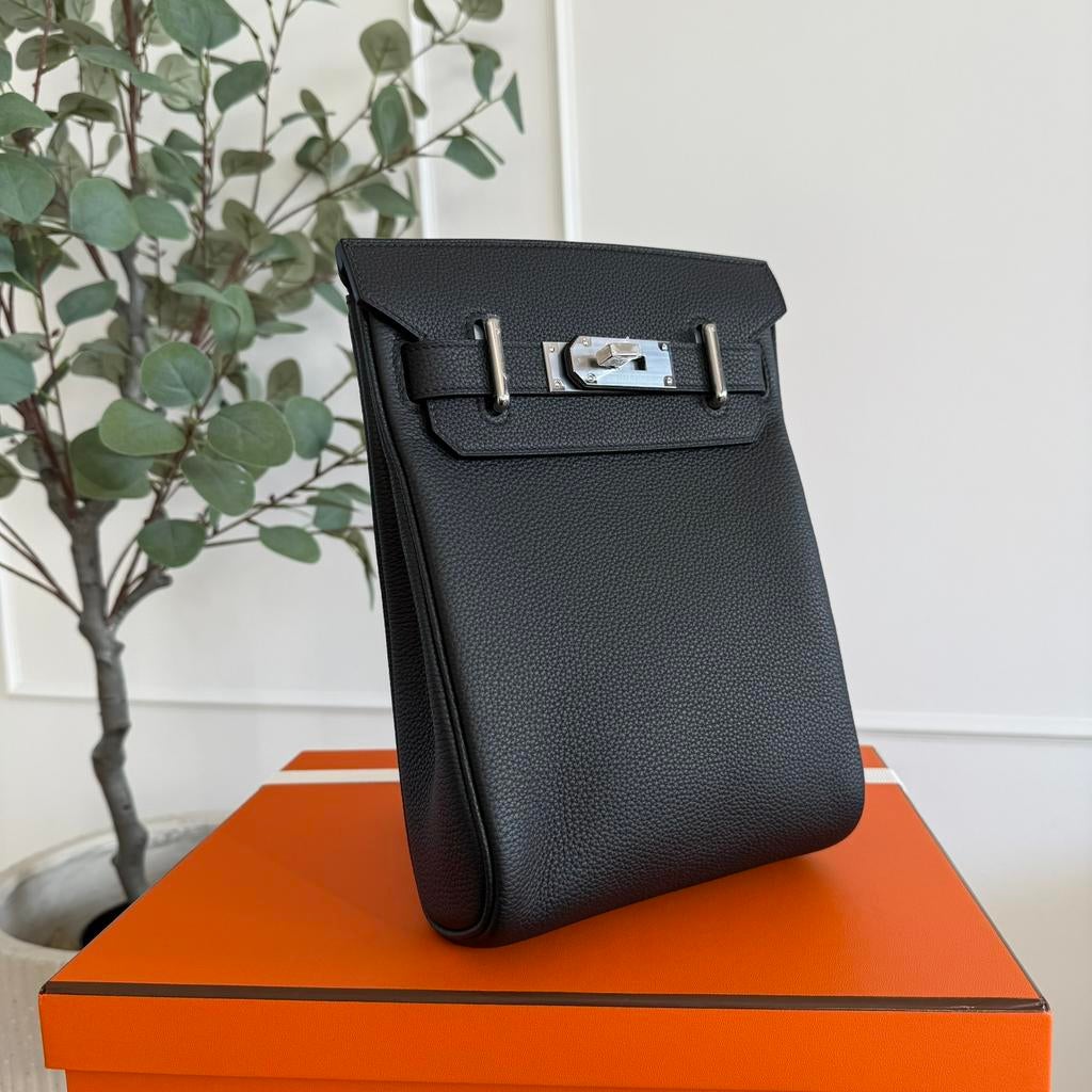 Hermes hac a dos togo zwart leder noir rugtas schoudertas, Ophalen of Verzenden, Nieuw, Zwart, Leer