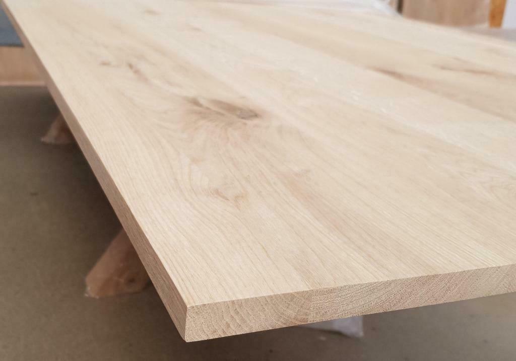 Vol Massief Eiken paneel, blad, plat 240 x 100 x 4 cm tafel, Doe-het-zelf en Verbouw, Ophalen, Nieuw, Hout, 20 tot 50 mm
