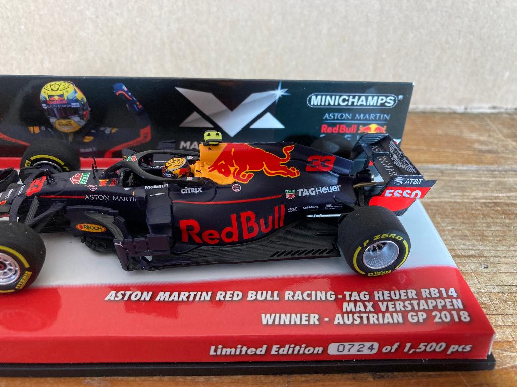 ✅ Max Verstappen 1:43 editie 37 Winner Austrian GP 2018 RB14, Ophalen of Verzenden, Nieuw, Formule 1