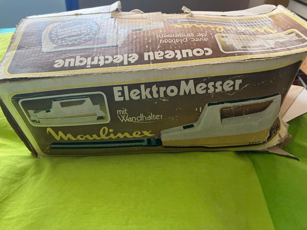 Vintage Moulinex Elektrisch Mes - 1980 vintage, Ophalen of Verzenden, Gebruikt