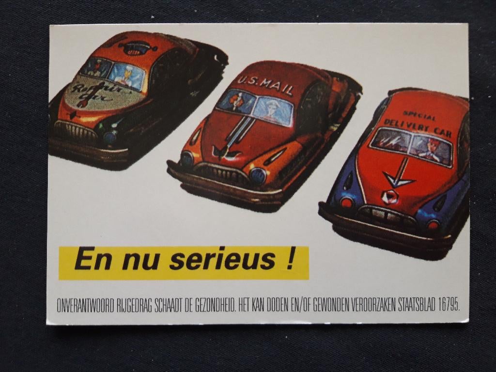 kaart Boomerang  En nu serieus !  Verkeer / modelauto's, Verzamelen, Ophalen of Verzenden, 1980 tot heden, Ongelopen, Overige thema's