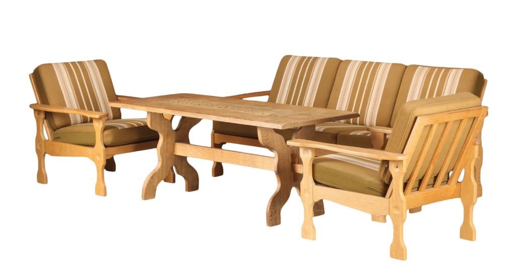 vintage eiken zithoek | sofa | easy chairs | jaren 50 | Deen, Ophalen of Verzenden, Gebruikt, Hout