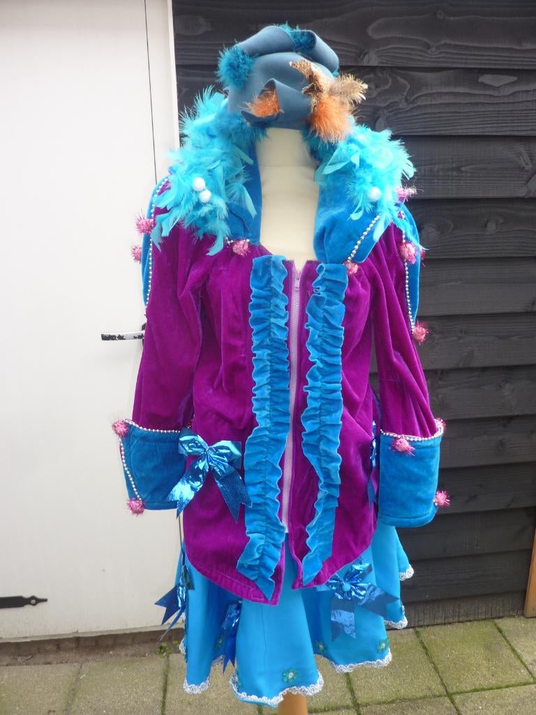 CARNAVAL, carnavalspak, kleur, rok, jas, Maat 38/40 (M), Carnaval, Ophalen of Verzenden, Kleding