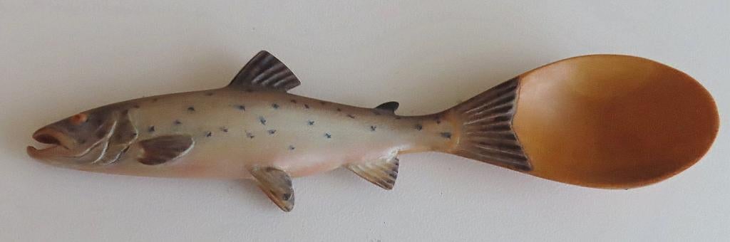 Aparte handgesneden zalm kaviaar lepel , incl verzenden, Ophalen of Verzenden