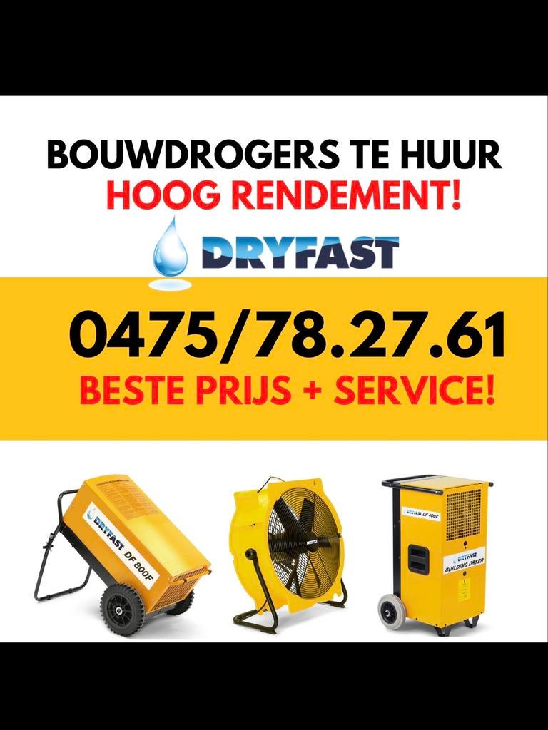 Bouwdroger huren     vocht,waterschade,nieuwbouw,renovatie,, Ophalen of Verzenden, Ventilator