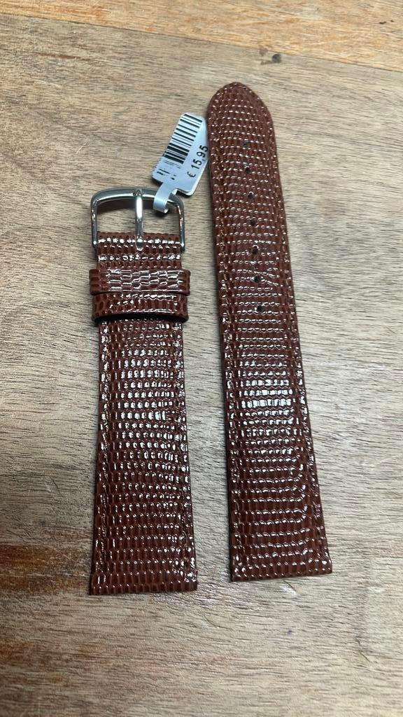 Horlogeband 20mm bruin leer Nieuw, Ophalen of Verzenden, Nieuw