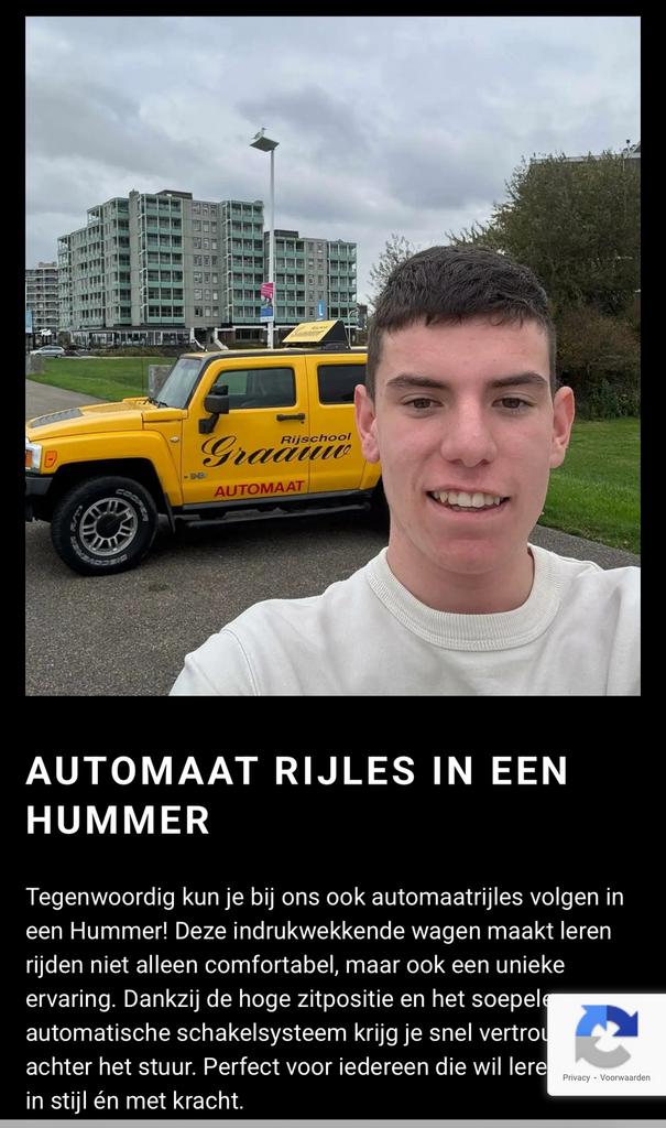 Uniek automaat rijles, Auto