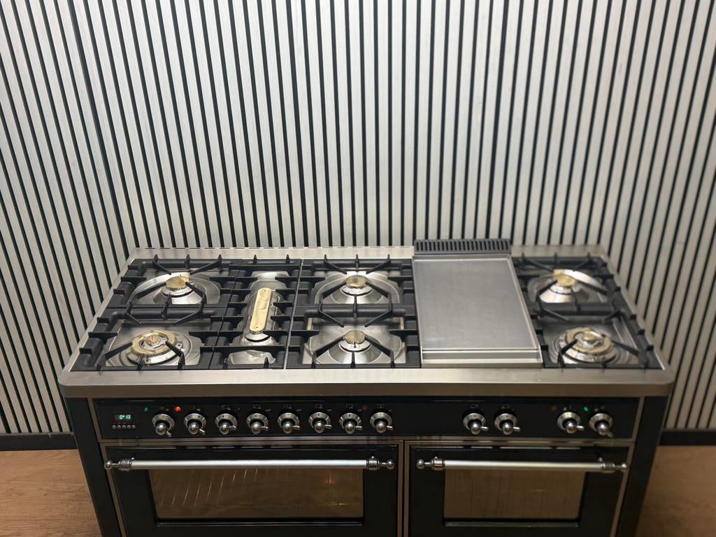 Luxe Boretti Majestic Fornuis antraciet/chroom 151x70 cm, Witgoed en Apparatuur, Fornuizen, Gebruikt, Fornello Esperta, Ophalen of Verzenden