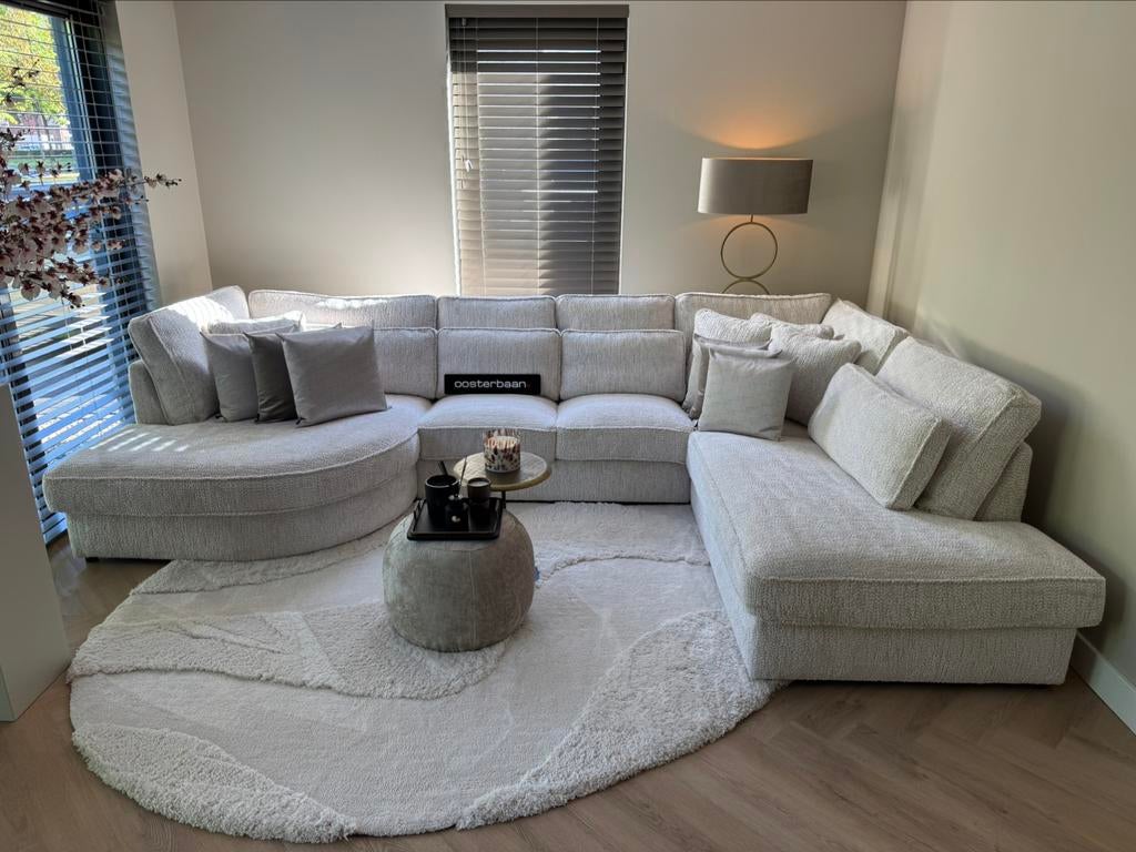 Luxe Velvet Teddy U-bank Pocket Round 175x375x250cm NIEUW, Info@oosterbaanwonen.nl, Venus 31 8448CE Heerenveen, Hoekbank, Oosterbaan Wonen