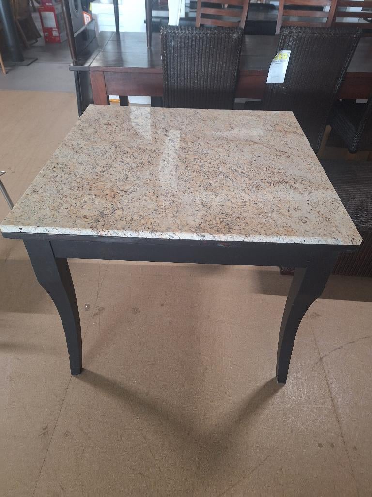 Tafel met granieten blad - stevig & representatief, Ophalen, Gebruikt, Vierkant, 50 tot 100 cm