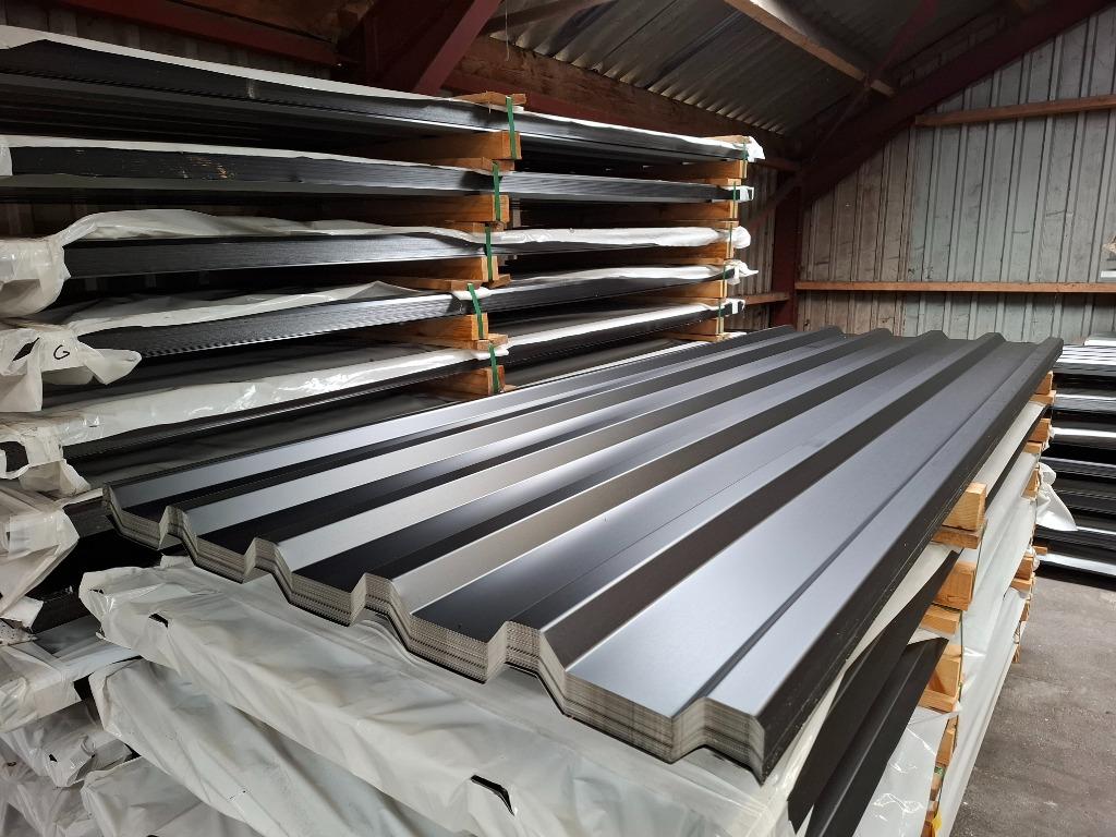 ⚫ Stalen damwand platen 35/1035 zwart €10,- p/m2 ⚫, Doe-het-zelf en Verbouw, Platen en Panelen, Nieuw, Overige materialen, Minder dan 20 mm