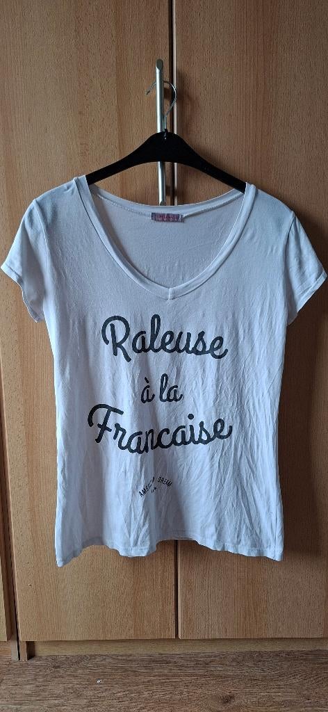 Wit t-shirt met tekst van Stelly Bianchi maat M/L, Maat 38/40 (M), Stelly Bianchi, Wit, Ophalen of Verzenden