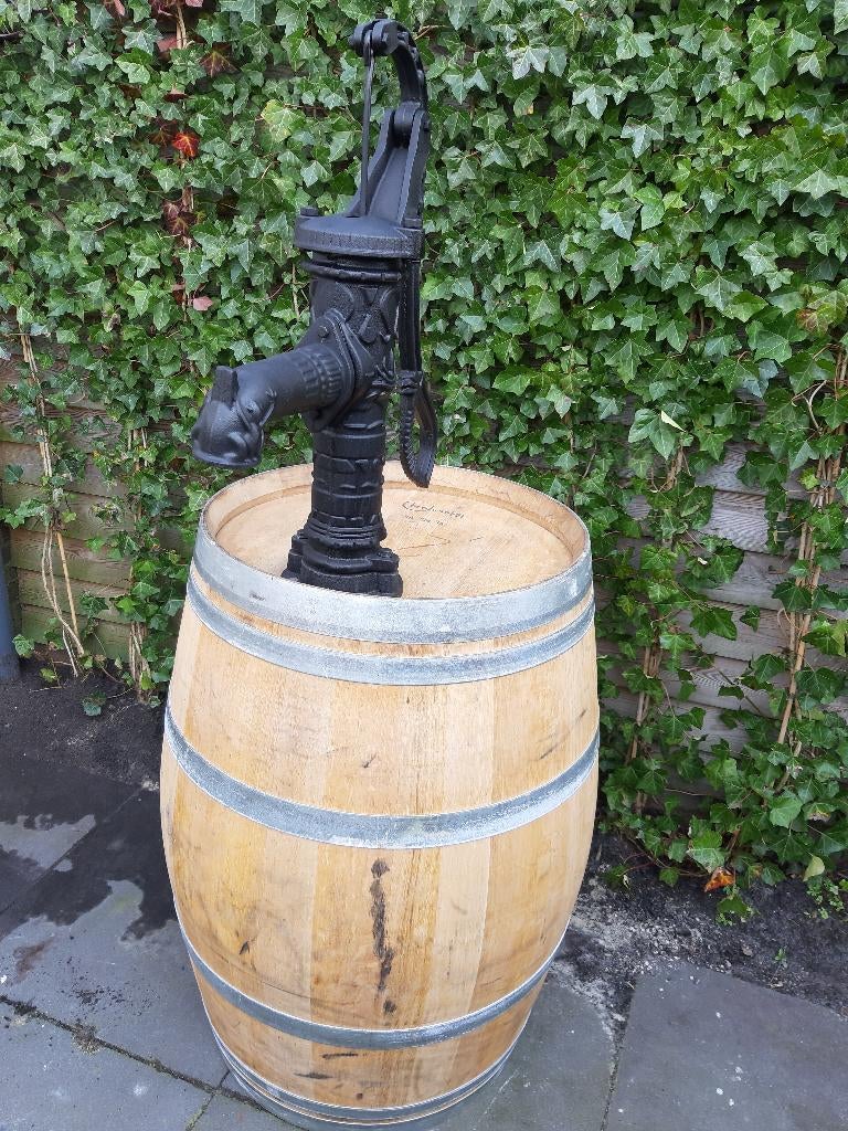 Regenton Eikenhouten Wijnvat met Zwarte of Groene Pomp, Tuin en Terras, Regentonnen, Ophalen, 150 liter of meer, Nieuw, Met pomp