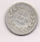 10 Cent 1849 Willem II (antiek zilveren Dubbeltje), Verzenden, Zilver, 10 cent, Losse munt