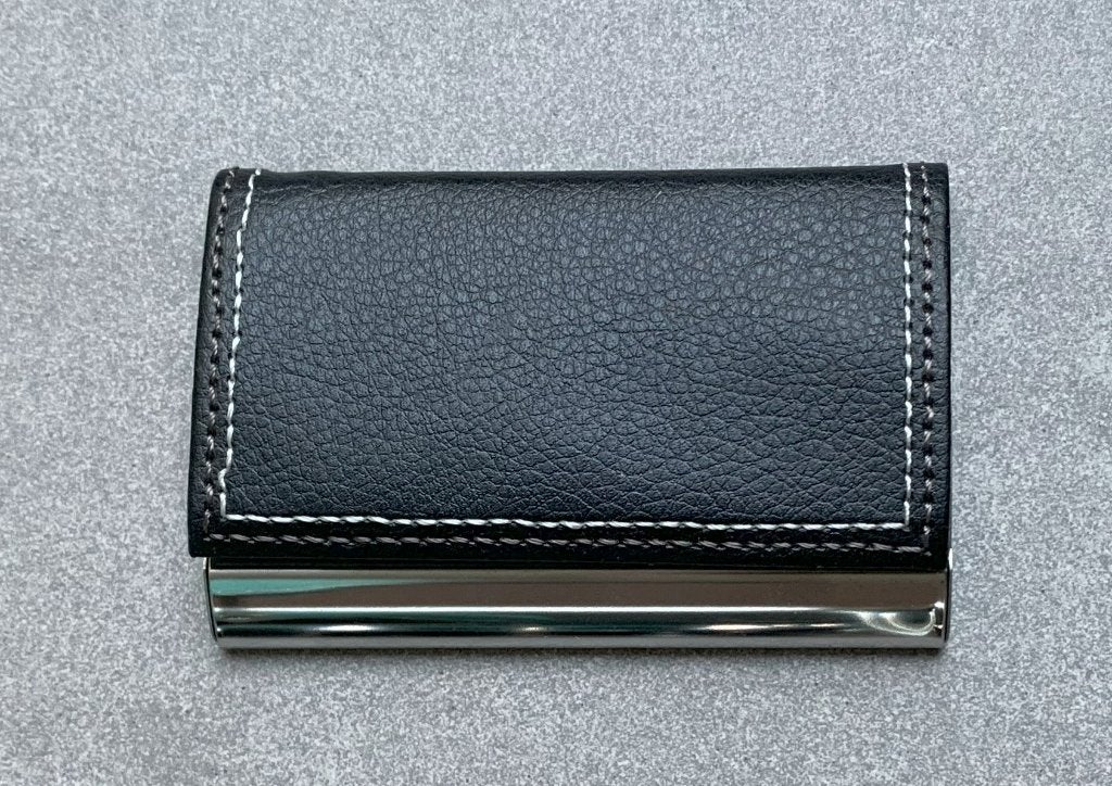 Zwarte visitekaarthouder kunstleer magneet creditcardhouder, Ophalen of Verzenden, Nieuw
